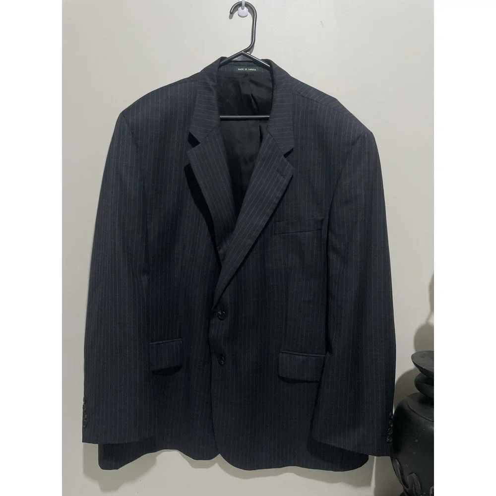 Ralph Lauren Men's 50R Charcoal Pinstripe Wool Sports Coat Blazer
